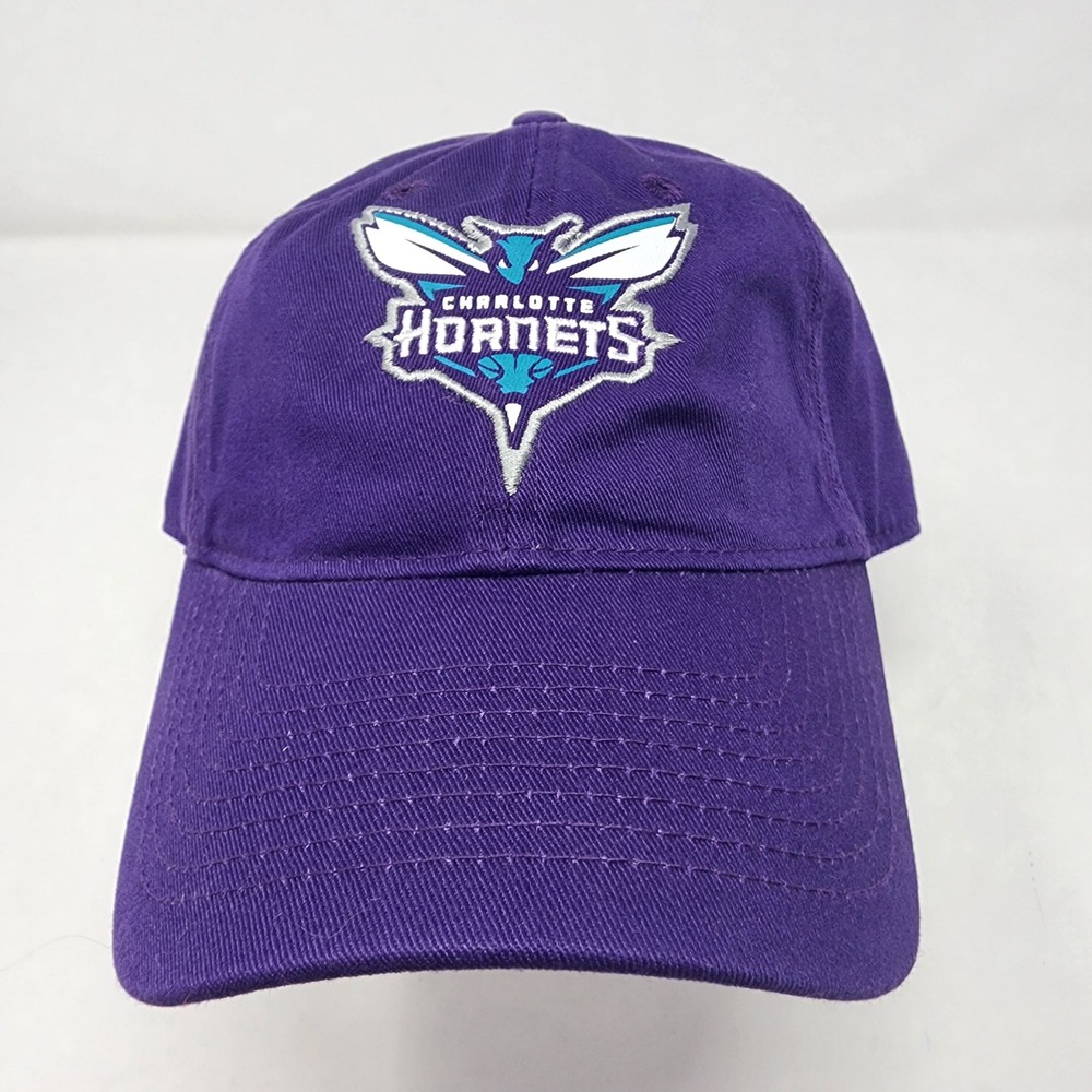 NBA Charlotte Hornets Hat OSFM Adjustable Strapback Cotton Dad Cap Purple EZV06
